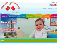 Tablet Screenshot of canadiankidsnursery.com